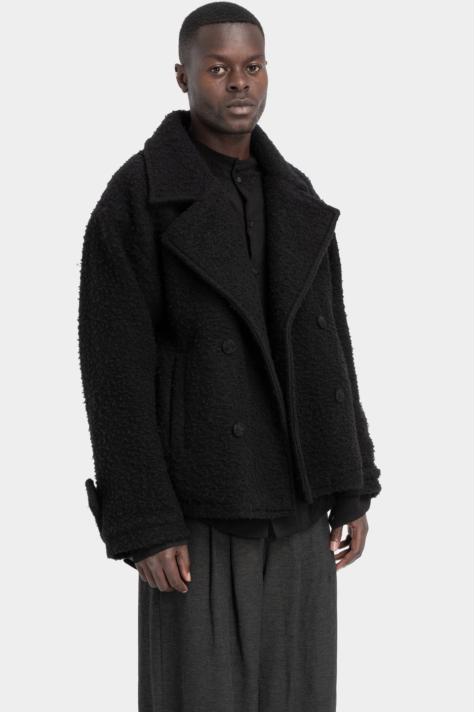 Double breasted wool jacket