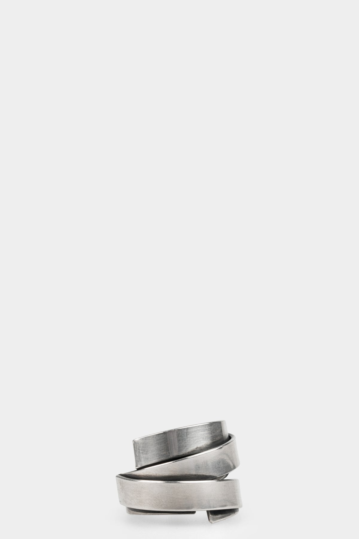 Double folded silver ring