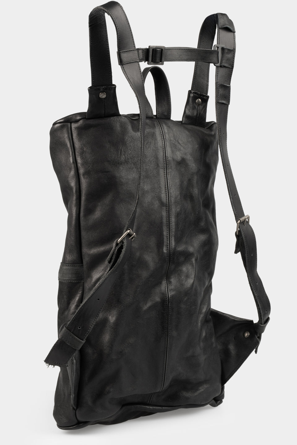 Spine leather backpack