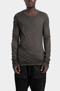 Double layer lightweight cotton t-shirt, Brown resin