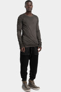 Double layer lightweight cotton t-shirt, Brown resin