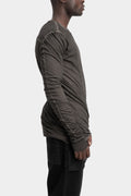 Double layer lightweight cotton t-shirt, Brown resin
