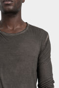 Double layer lightweight cotton t-shirt, Brown resin