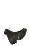 Back zip laced leather boots, Muted Green