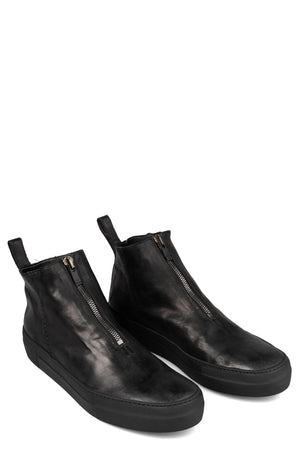 Incarnation | Low front zip leather sneakers, 11V-71167