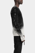 Spray dyed lightweight wool knit sweater, White / black