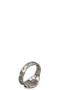 Signet silver ring with black diamond