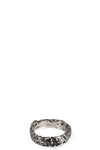 Silver band ring with black diamond
