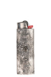 Silver lighter case black diamond
