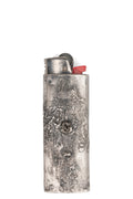Silver lighter case black diamond