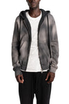 Hooded Zip Jacket, Grey Stone Wash Spray