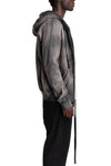 Hooded Zip Jacket, Grey Stone Wash Spray
