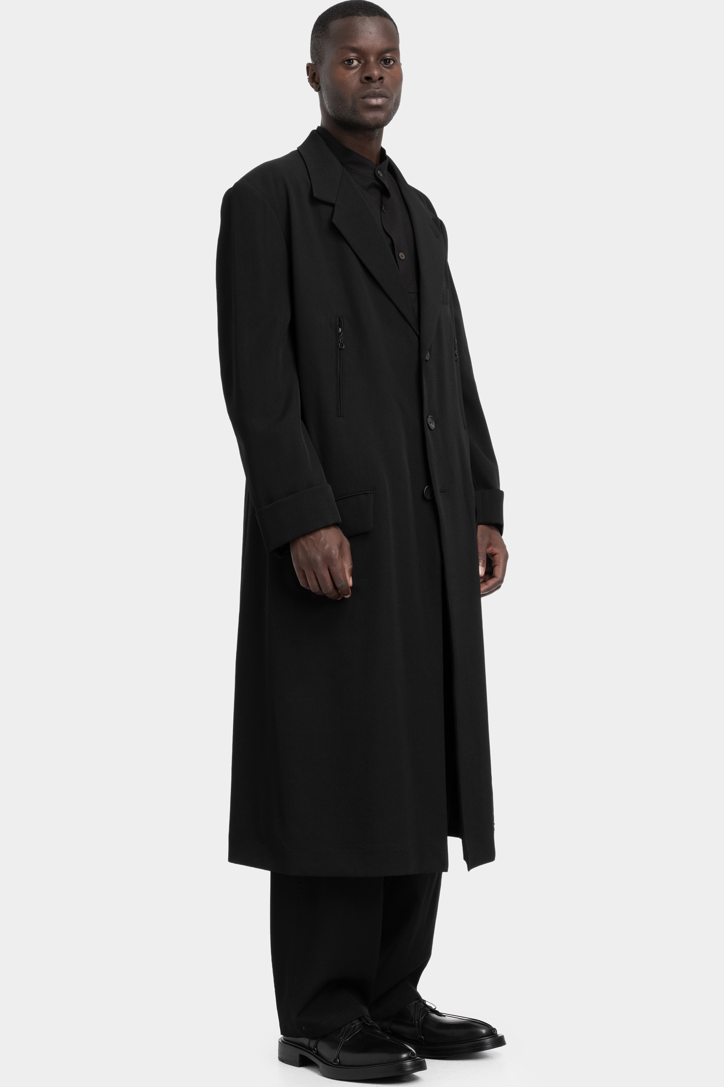 【新品】UND SHADOW FLOWER WOOL COAT Wool blend coat Black / Gray For Women | Maje
