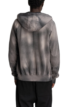 Thom Krom | AW26 - Hooded Zip Jacket, Grey Stone Wash Spray MSJ711