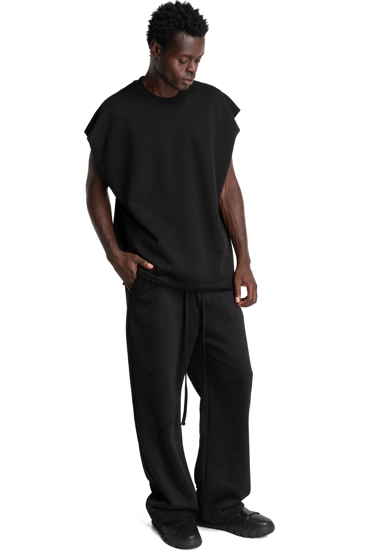 Thom Krom | AW26 - Round Neck Sweat Top, Black MS197