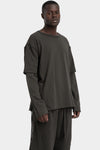 Andrea Ya'aqov | AW25 - Layered long sleeve tee, Smoke brown 25MGUW56