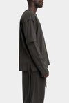 Andrea Ya'aqov | AW25 - Layered long sleeve tee, Smoke brown 25MGUW56