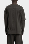 Andrea Ya'aqov | AW25 - Layered long sleeve tee, Smoke brown 25MGUW56