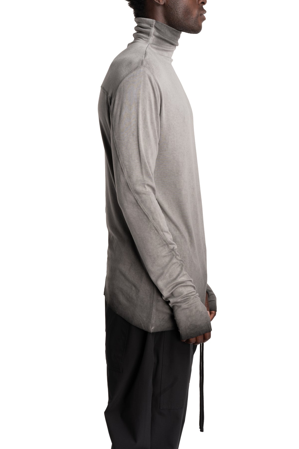 Thom Krom | AW26 - Roll Neck Longsleeve, Cold Dye Grey MTS1003