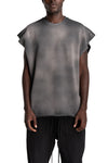 Round Neck Sweat Top, Grey Stone Wash Spray