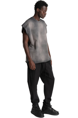 Thom Krom | AW26 - Round Neck Sweat Top, Grey Stone Wash Spray MS197