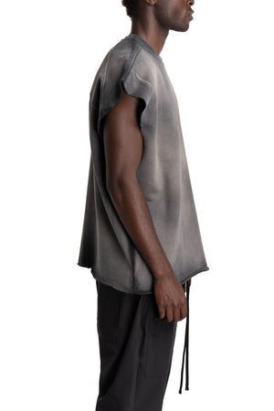 Thom Krom | AW26 - Round Neck Sweat Top, Grey Stone Wash Spray MS197