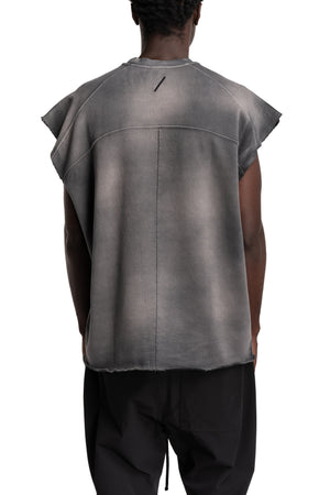 Thom Krom | AW26 - Round Neck Sweat Top, Grey Stone Wash Spray MS197