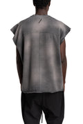 Round Neck Sweat Top, Grey Stone Wash Spray