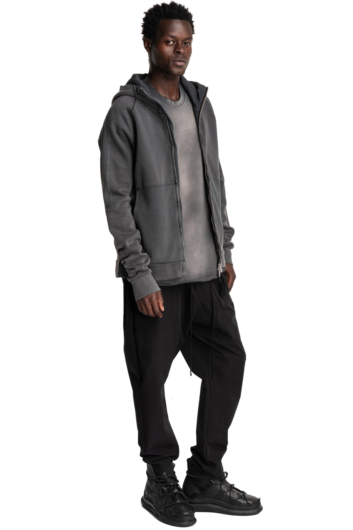 Thom Krom | AW26 - Hooded Zip Jacket, Dark Used Grey MSJ701