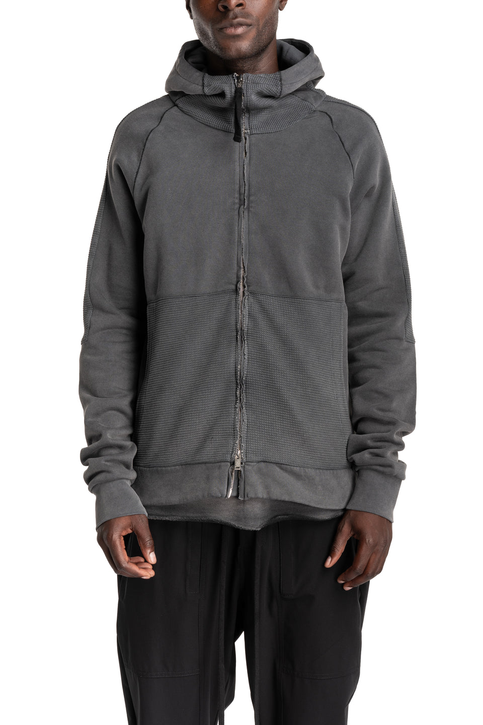 Hooded Zip Jacket, Dark Used Grey