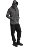 Hooded Zip Jacket, Dark Used Grey