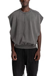 Crewneck Sleeveless Sweatshirt, Dark Used Grey
