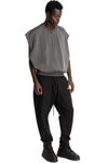 Crewneck Sleeveless Sweatshirt, Dark Used Grey