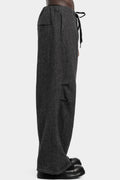 Andrea Ya'aqov | AW25 - Draped wide wool blend pants, Grey 25MSAP48