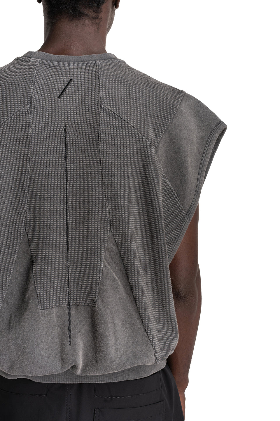 Crewneck Sleeveless Sweatshirt, Dark Used Grey