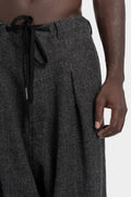 Andrea Ya'aqov | AW25 - Draped wide wool blend pants, Grey 25MSAP48