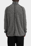 Thom Krom | AW25 - Scar-stitch high neck knit sweater MK125 Grey