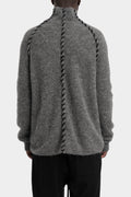 Thom Krom | AW25 - Scar-stitch high neck knit sweater MK125 Grey