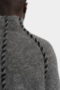 Thom Krom | AW25 - Scar-stitch high neck knit sweater MK125 Grey