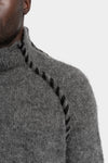 Thom Krom | AW25 - Scar-stitch high neck knit sweater MK125 Grey