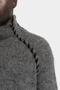 Thom Krom | AW25 - Scar-stitch high neck knit sweater MK125 Grey