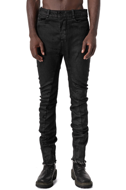 Masnada | AW26 - Stretch multi-seamed slim jeans, Black M3760, front view on model