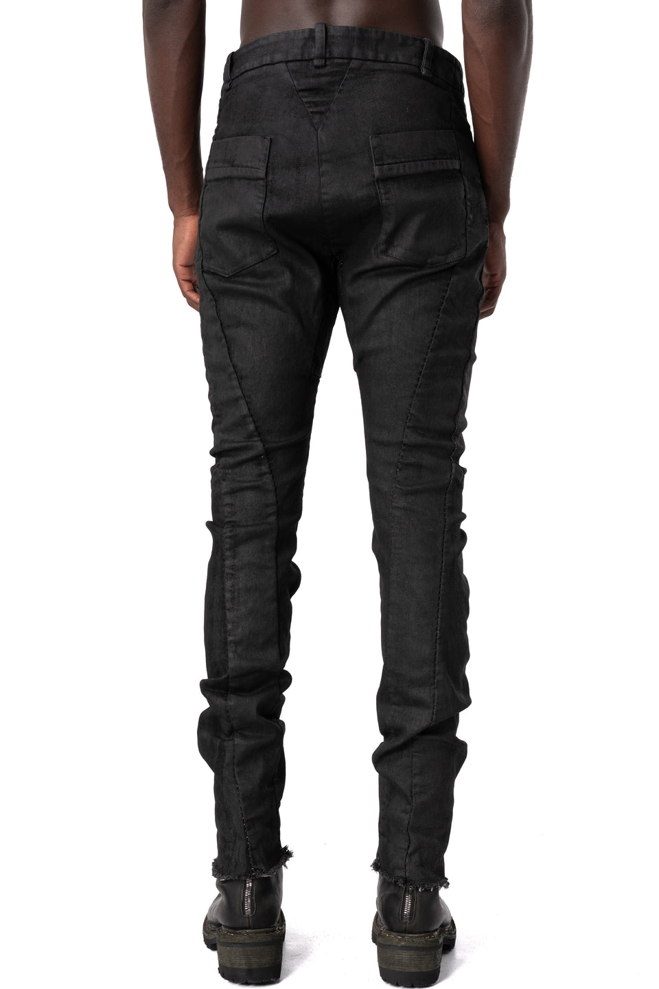 Stretch multi-seamed slim jeans, Black
