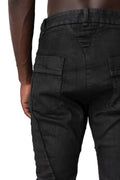 Stretch multi-seamed slim jeans, Black