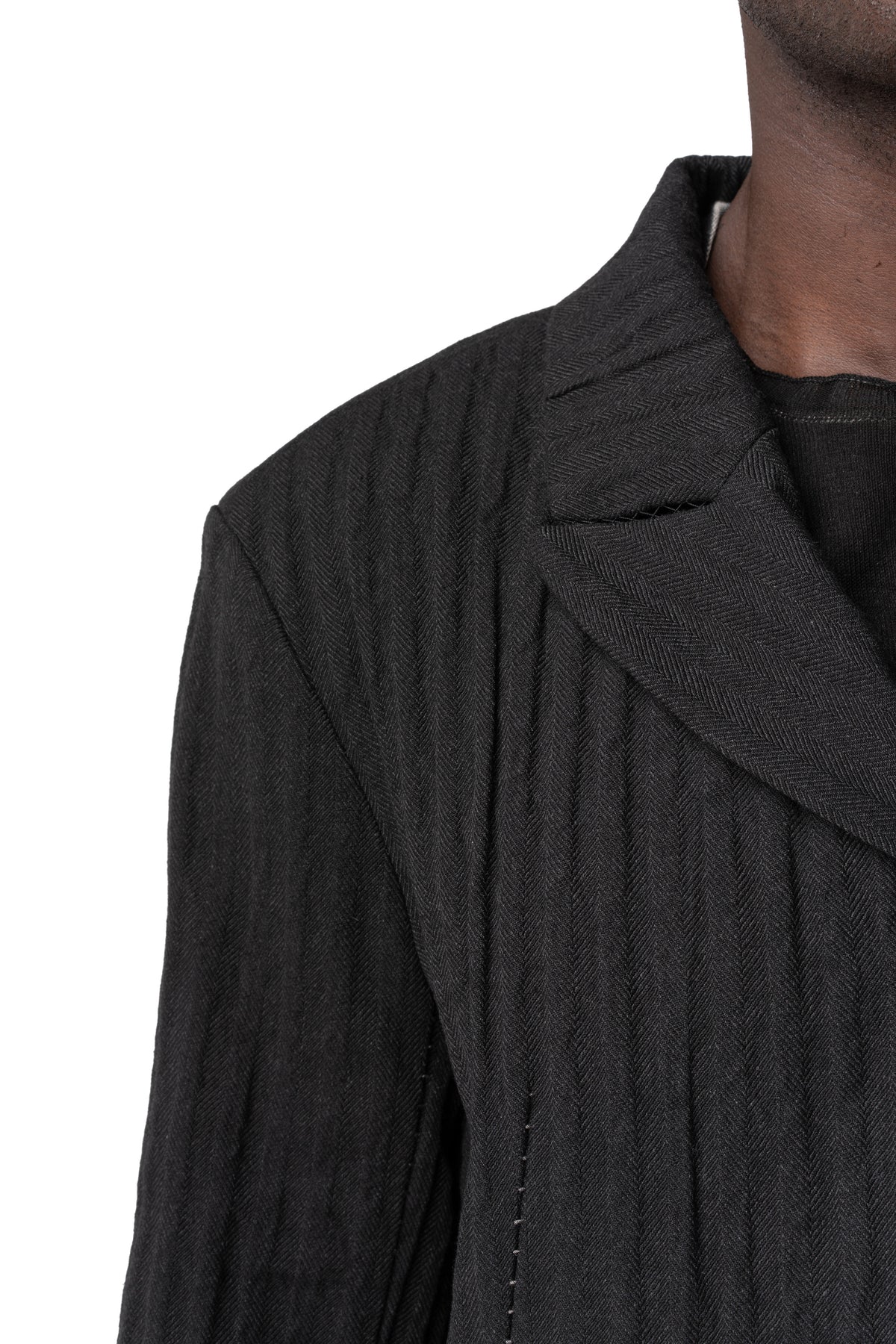 Stretch corrugated cotton jacket, Black
