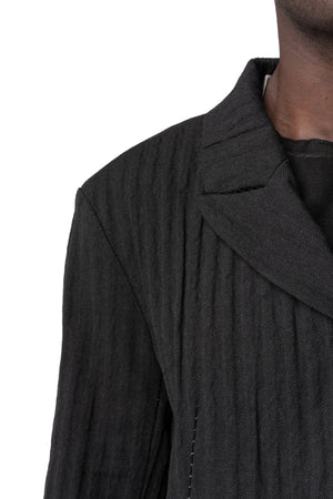 Stretch corrugated cotton jacket, Black