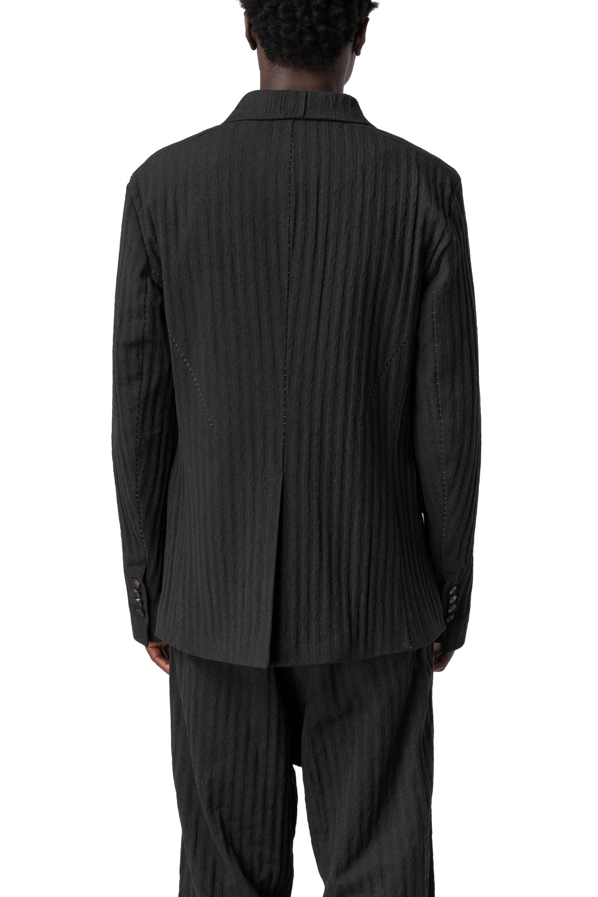 Stretch corrugated cotton jacket, Black