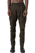 Crushed wool and linen baggy stitched trousers, Mocha