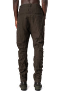 Crushed wool and linen baggy stitched trousers, Mocha