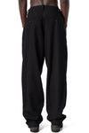 Pleated supersoft wool wide-leg trousers, Black